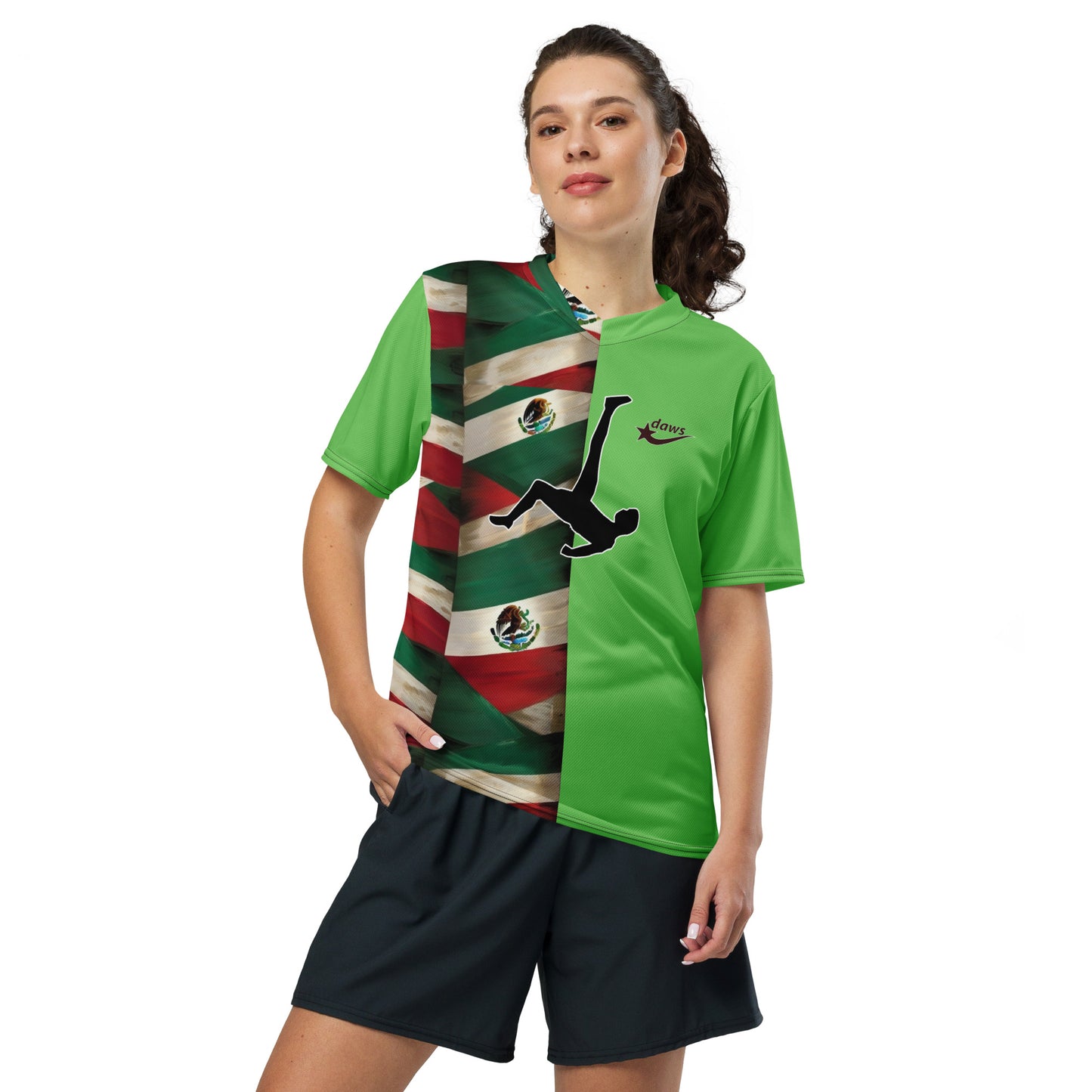 Daws Mexico flag Recycled unisex soccer jersey