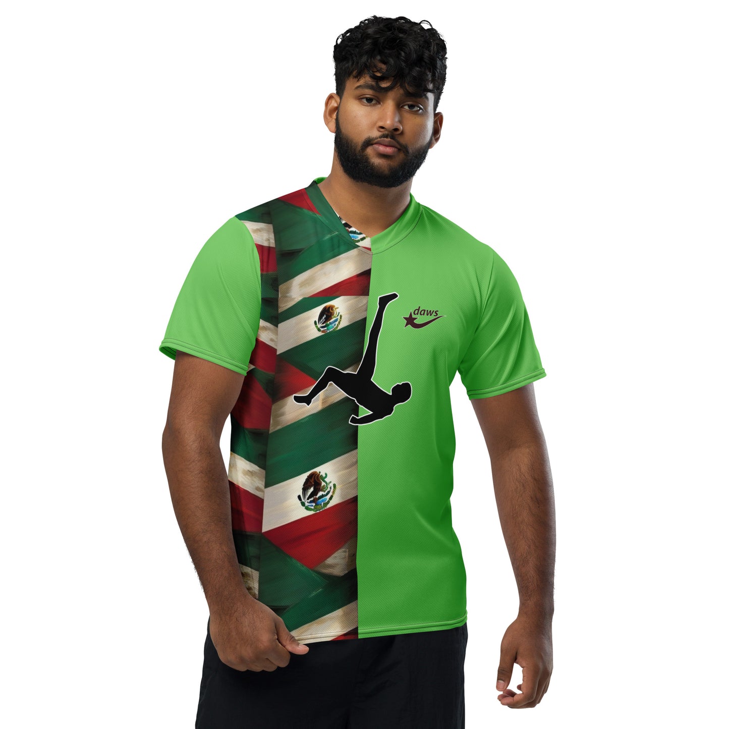 Daws Mexico flag Recycled unisex soccer jersey