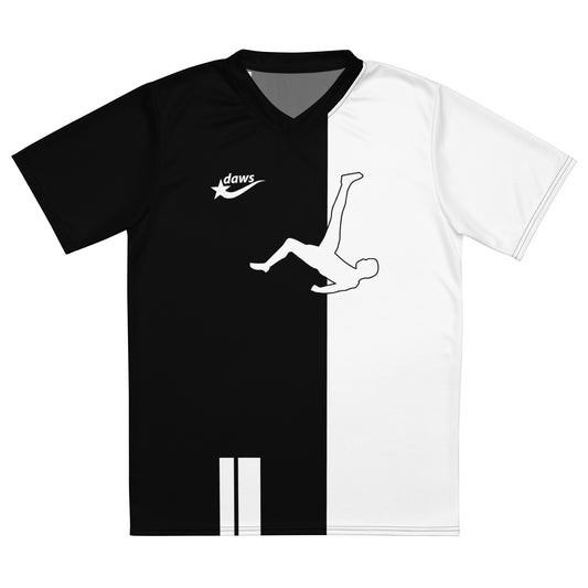 Daws soccer black and white Recycled unisex sports jersey