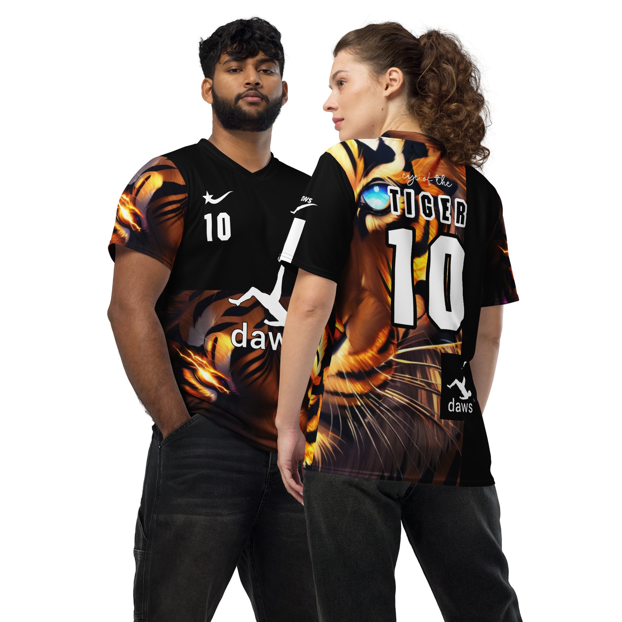 Eye of the tiger Daws unisex soccer jersey