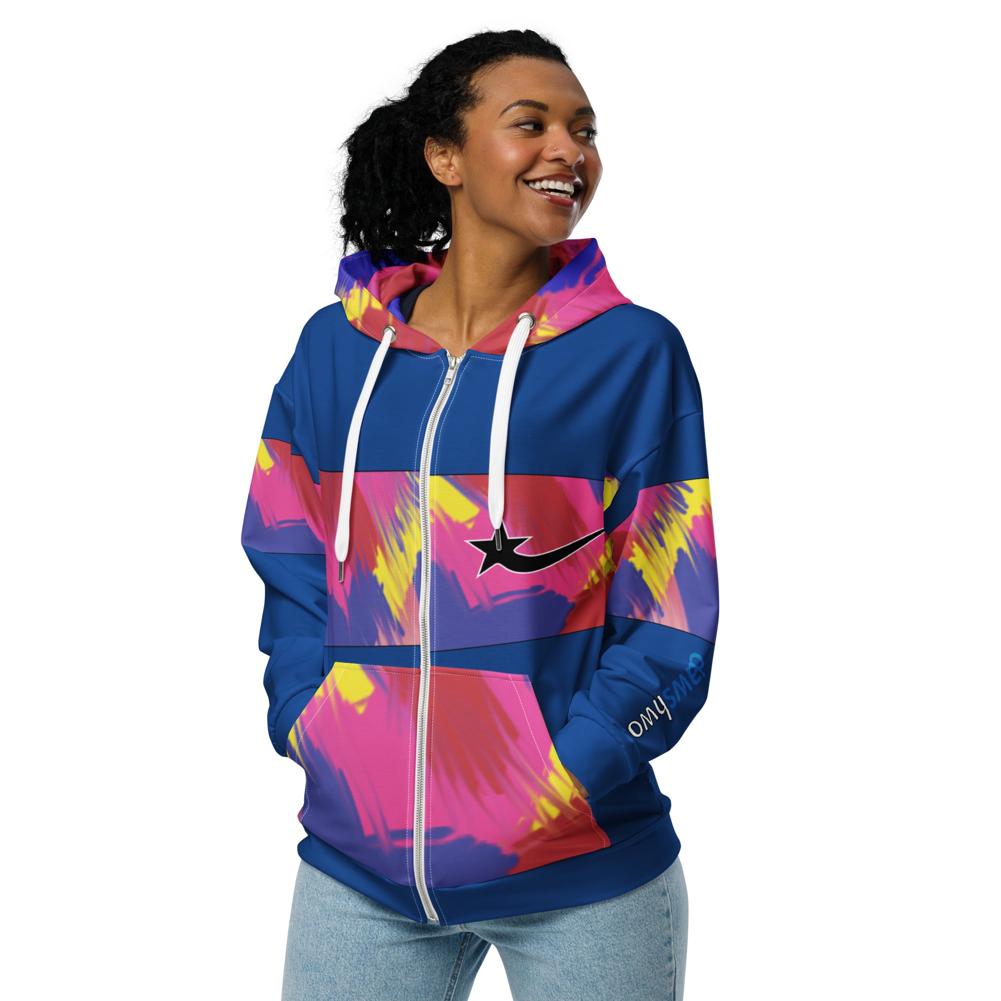 Daws logo multi blue Unisex zip hoodie