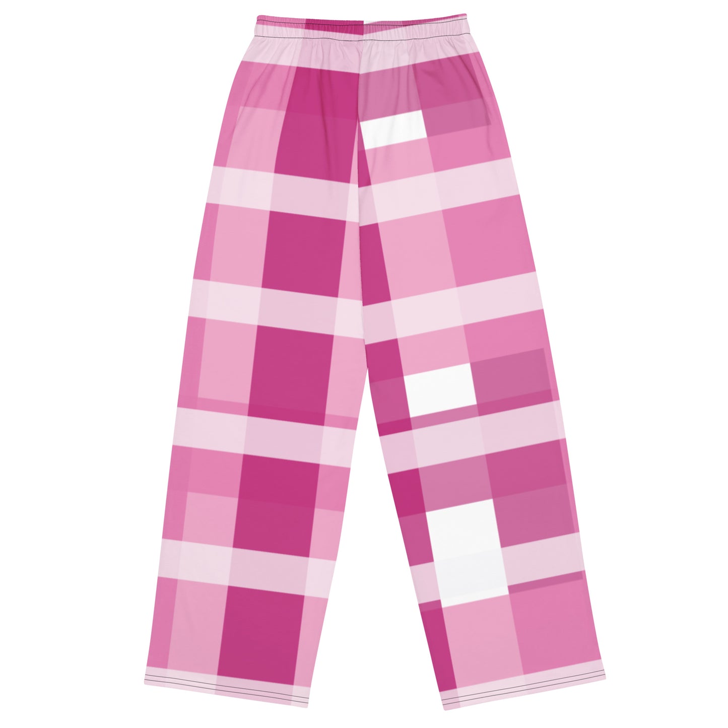 Daws Harwood pink plaid unisex wide-leg pants