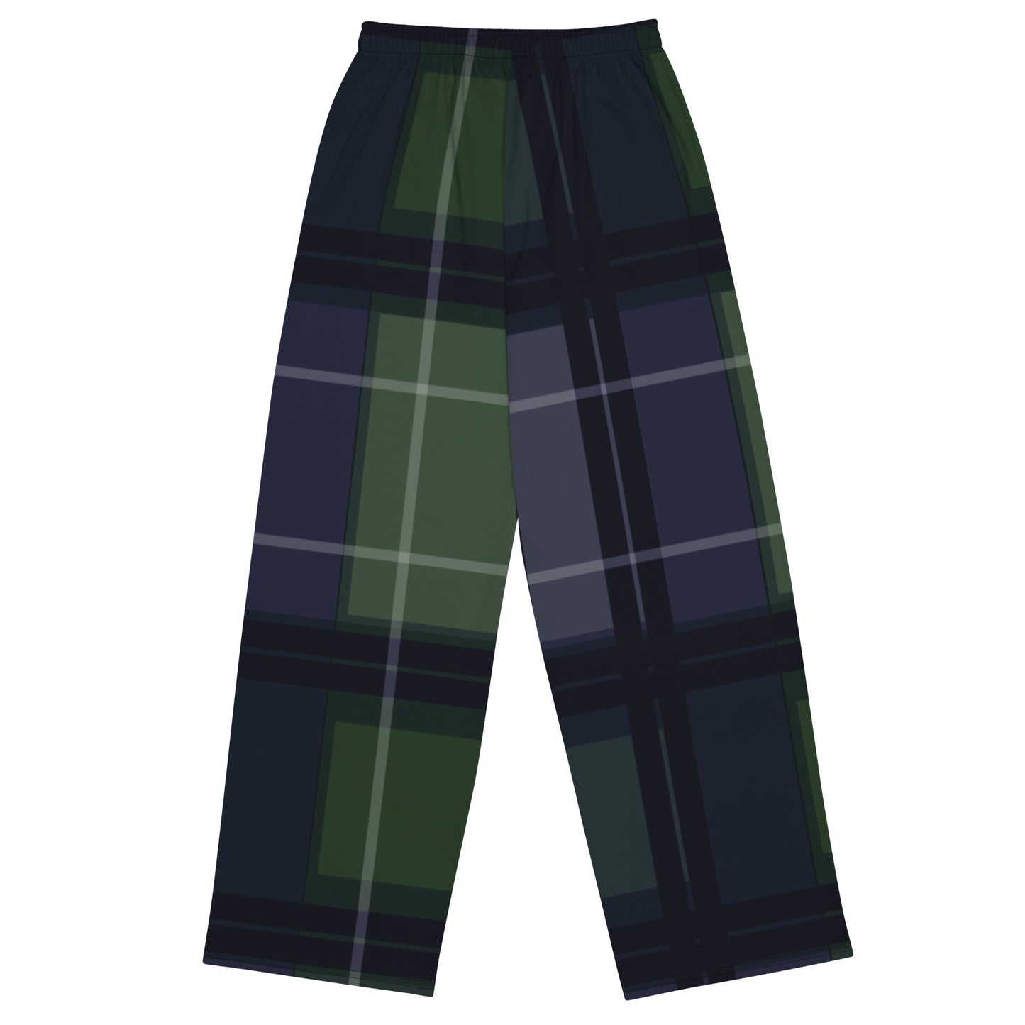 Daws Harwood blue green plaid unisex wide-leg pants