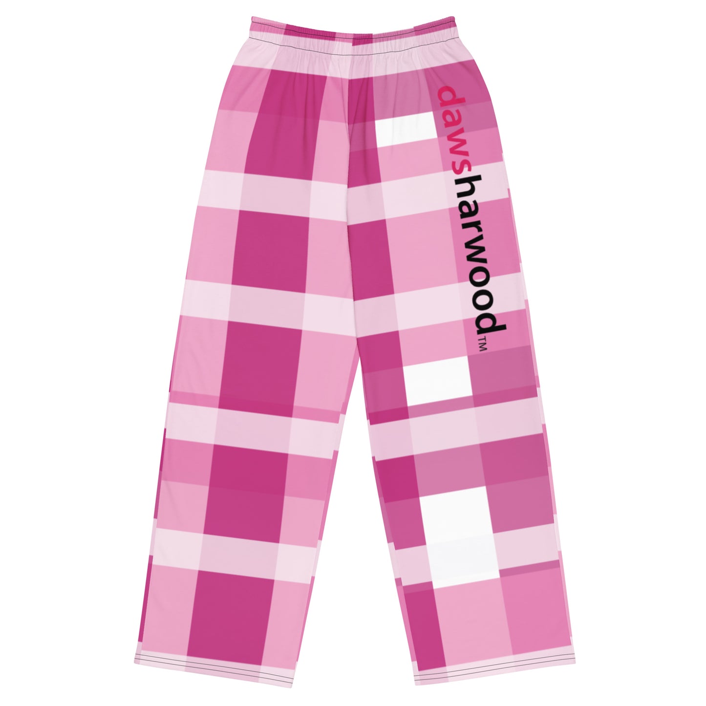 Daws Harwood pink plaid unisex wide-leg pants