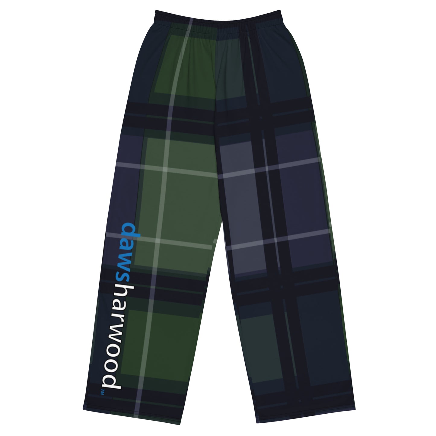 Daws Harwood blue green plaid unisex wide-leg pants