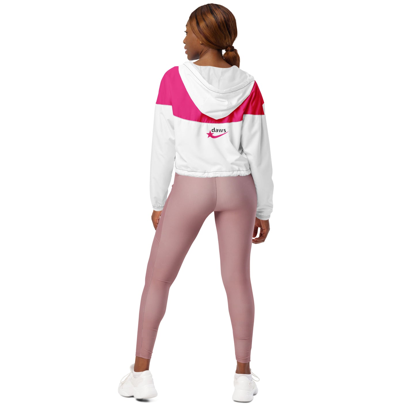 Daws Barbistyle pink stars Women’s cropped windbreaker