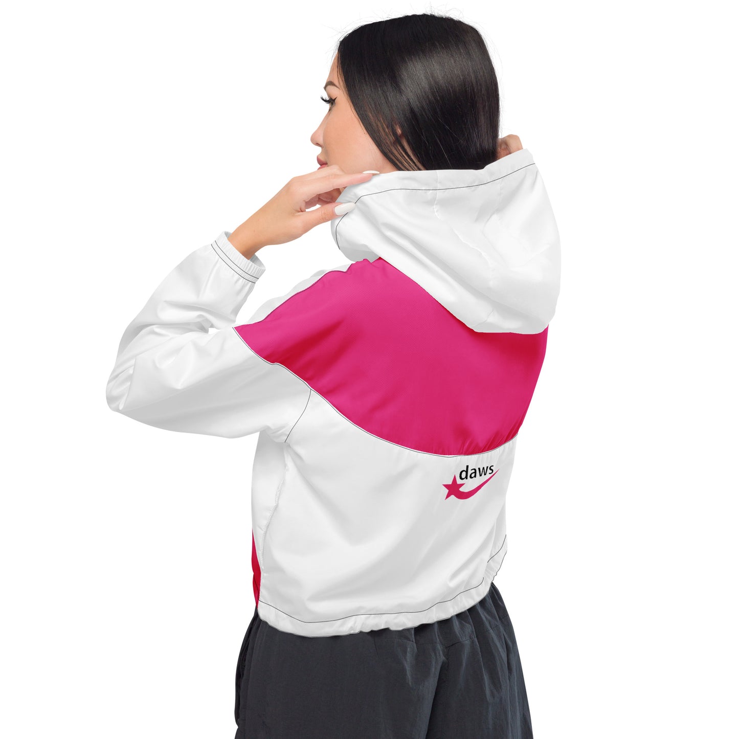 Daws Barbistyle pink stars Women’s cropped windbreaker