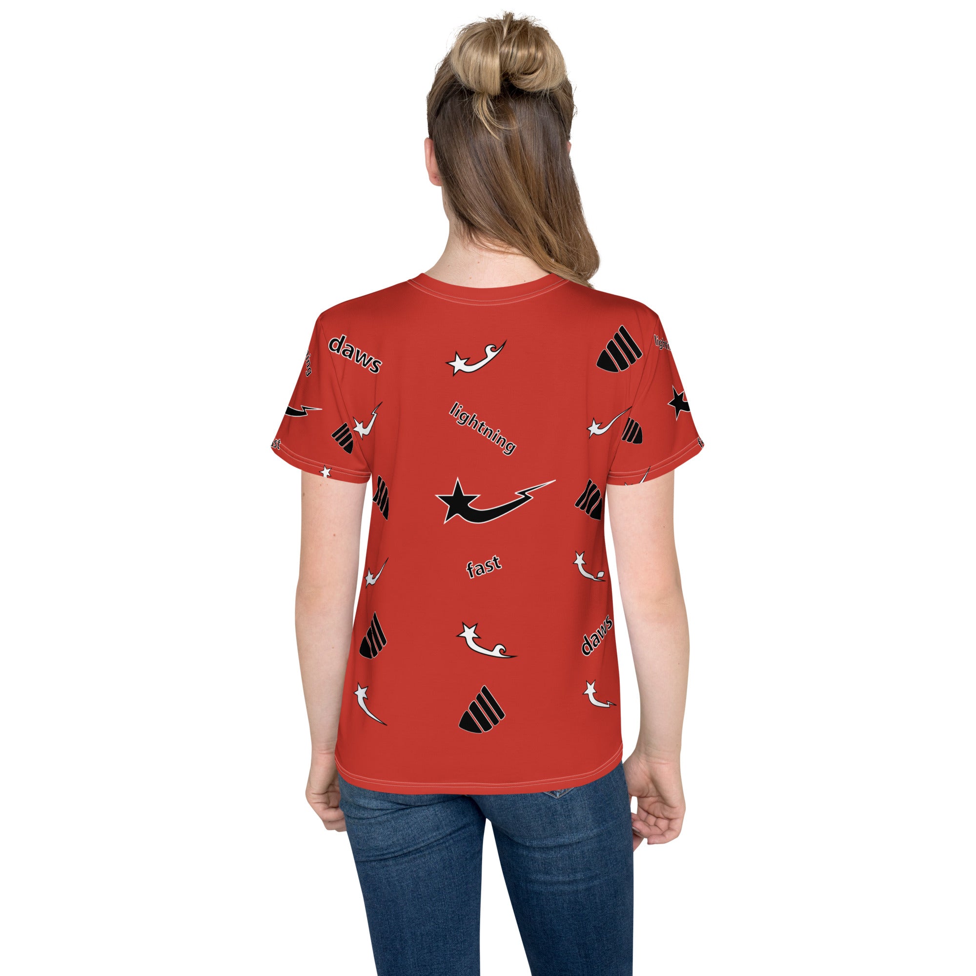 Daws lightning fast red Youth crew neck t-shirt