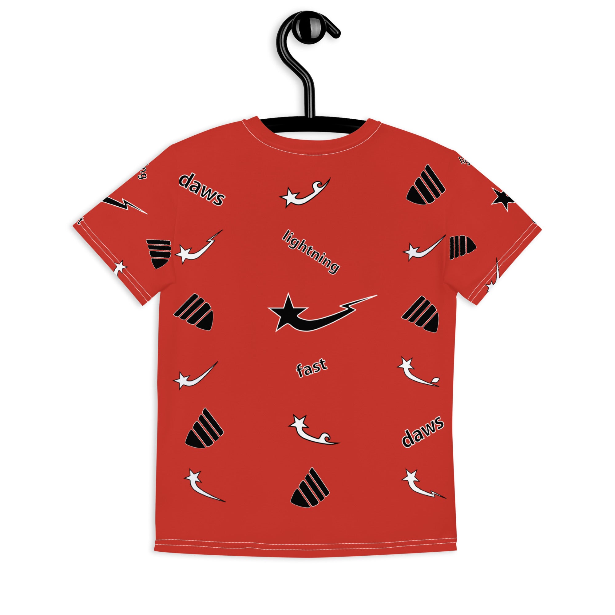 Daws lightning fast red Youth crew neck t-shirt