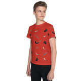 Daws lightning fast red Youth crew neck t-shirt