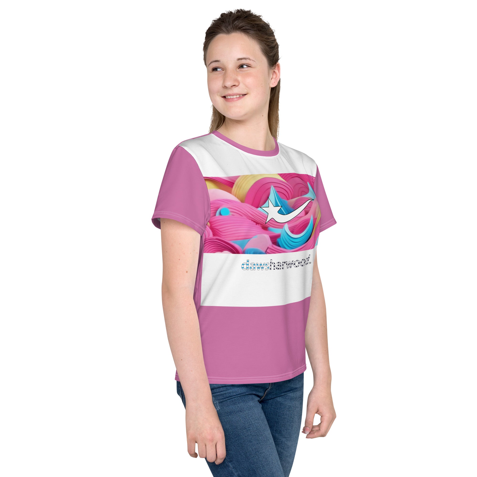 Daws Ocean Fun shooting star logo Youth crew neck t-shirt