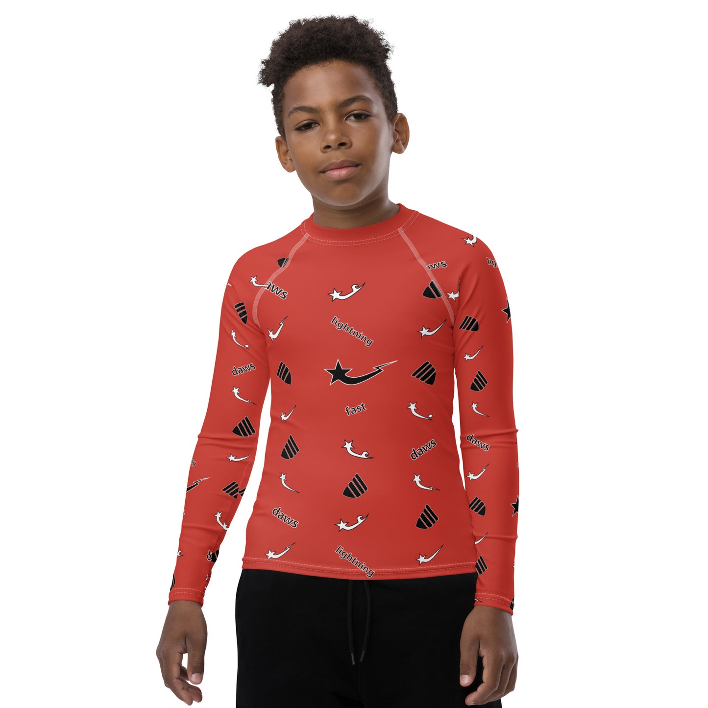 Daws lightning fast red Youth Rash Guard