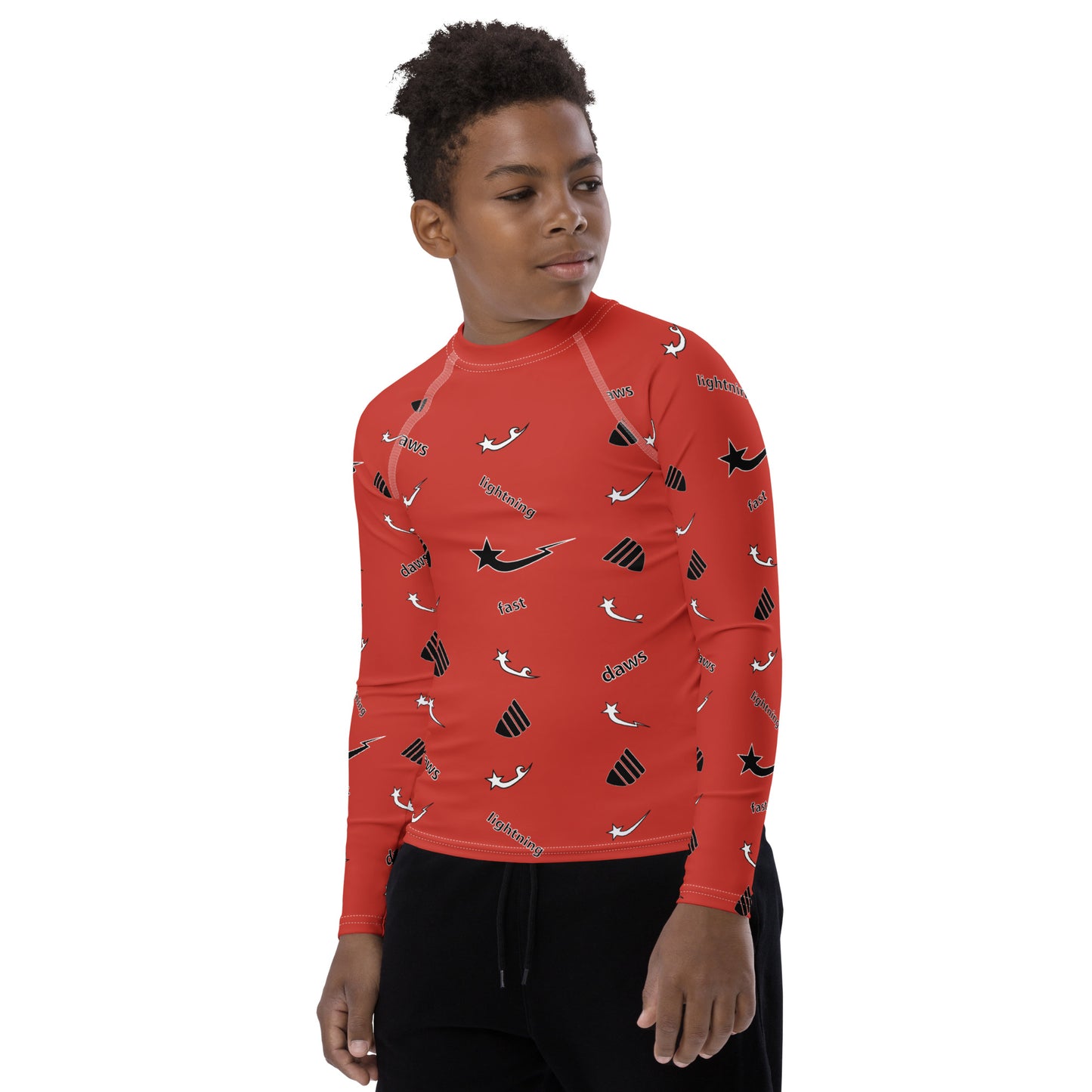 Daws lightning fast red Youth Rash Guard