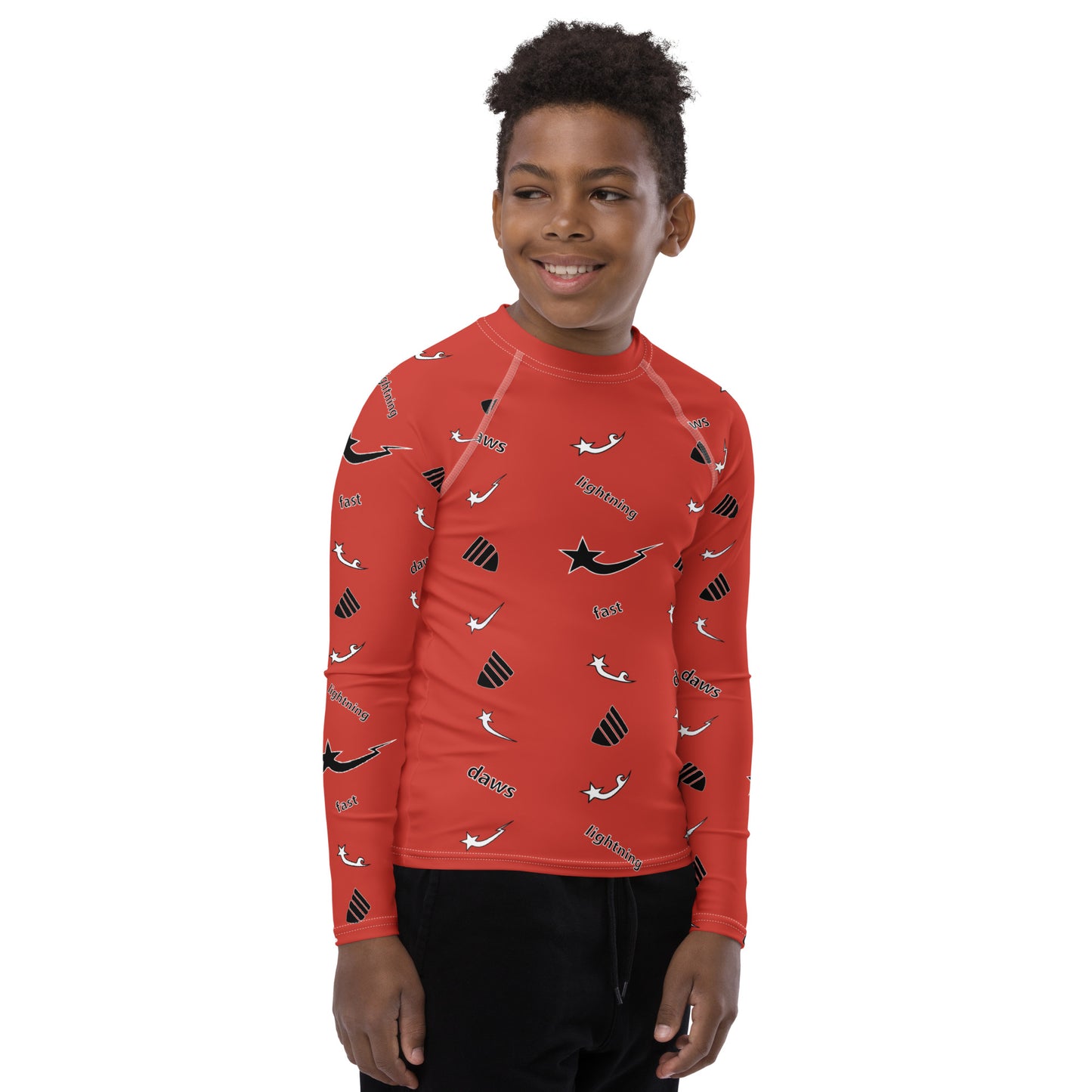 Daws lightning fast red Youth Rash Guard