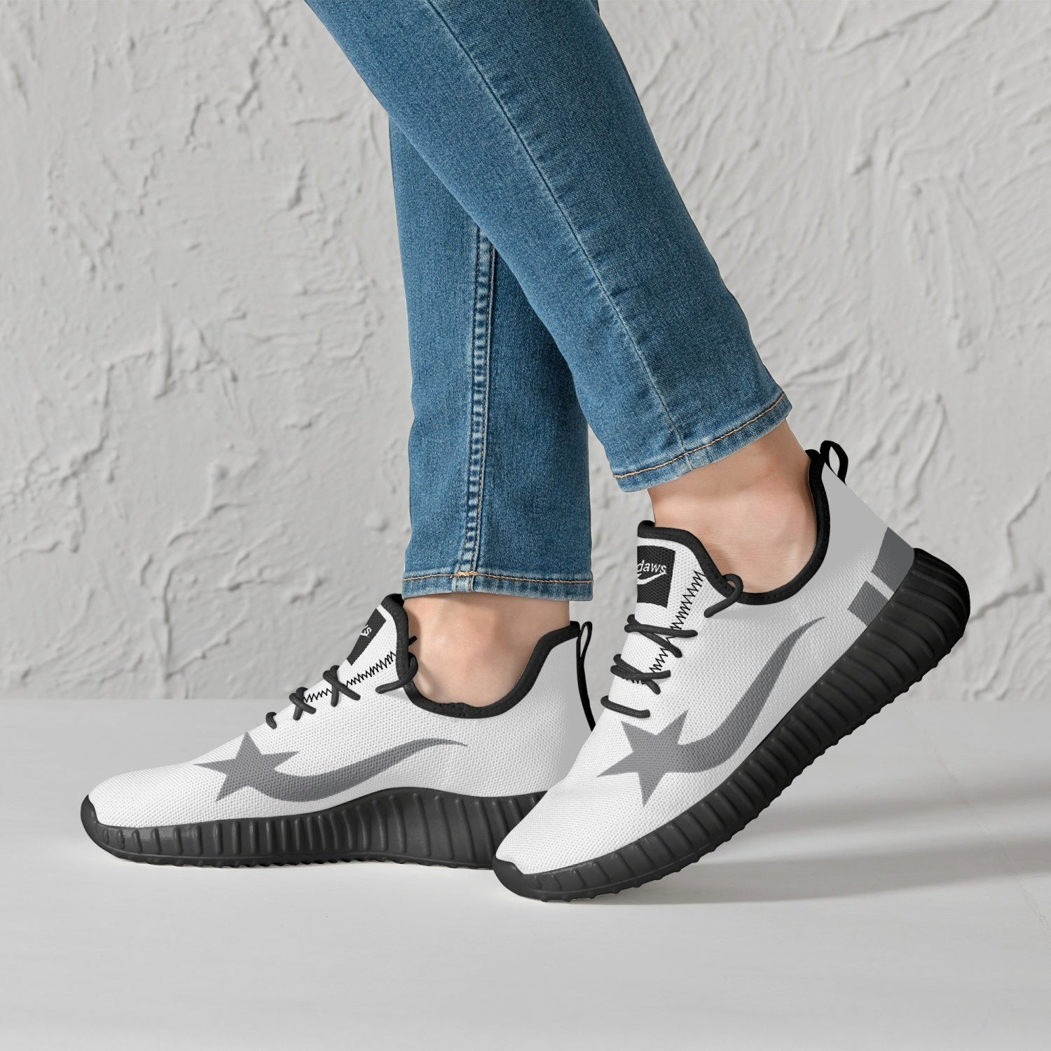 Daws Mesh Knit Sneakers - White/Black