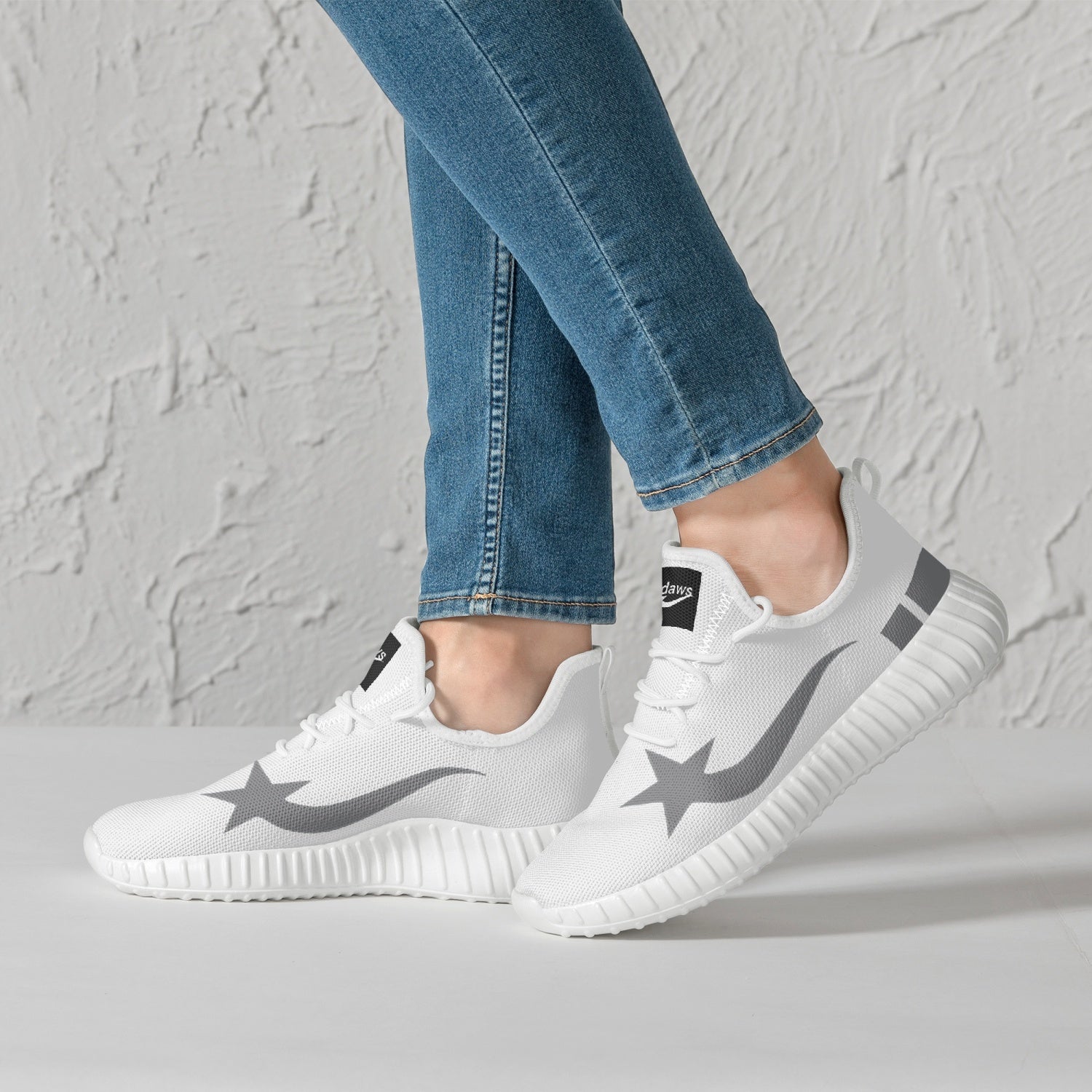 Daws Mesh Knit Sneakers - White/Black