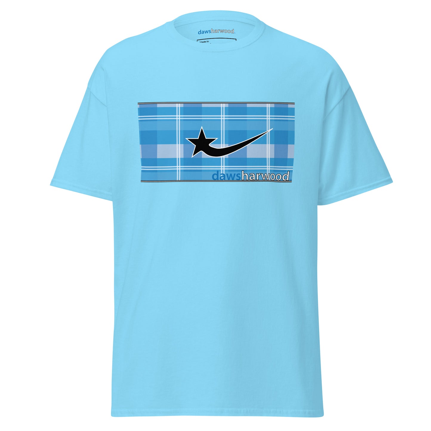 Daws logo blue plaid accent Men's classic tee