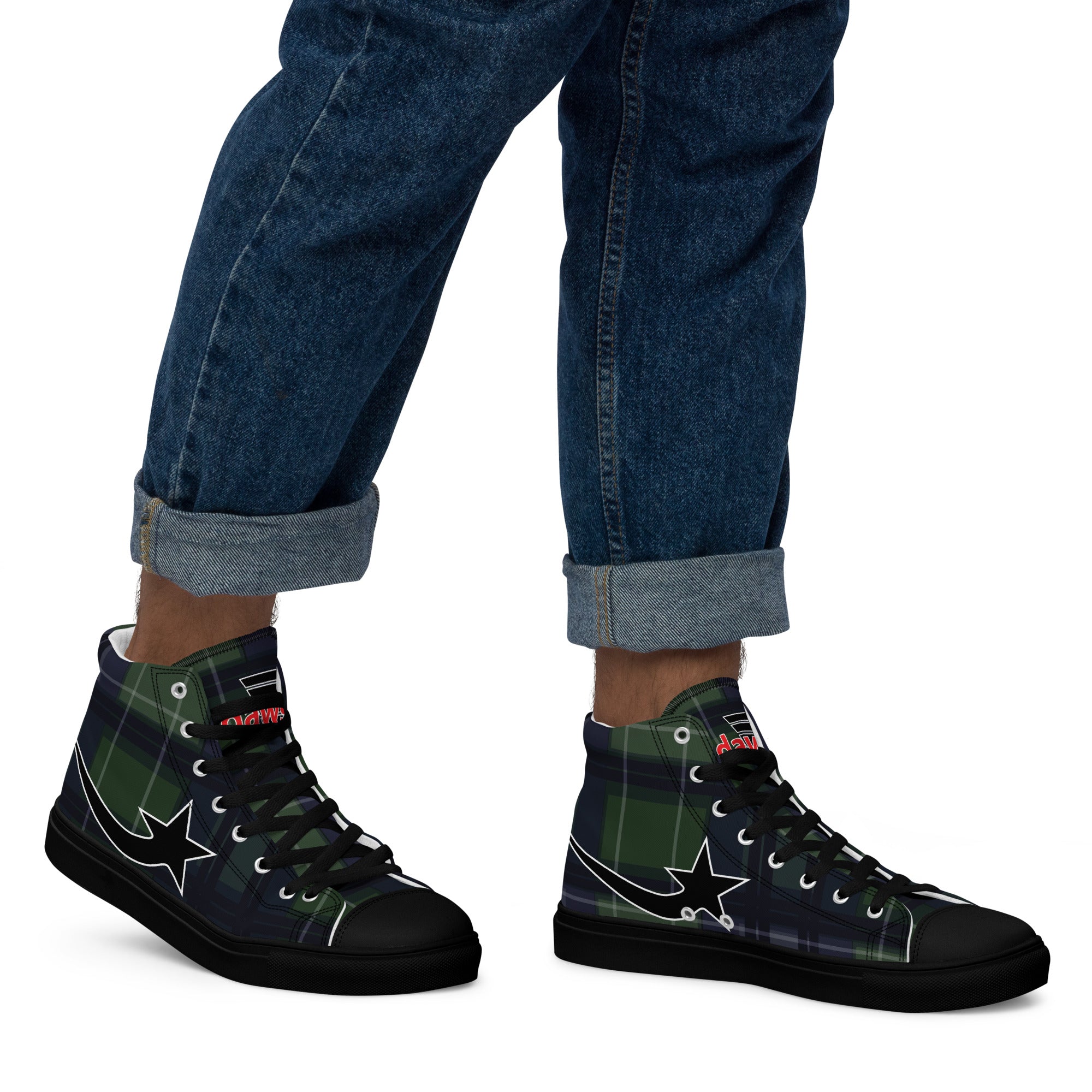 Daws plaid Men’s high top canvas shoes