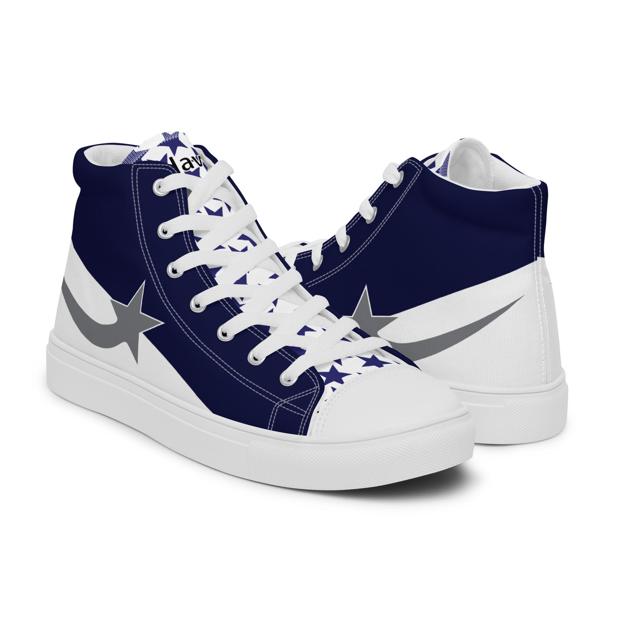 Daws Navy Starsalign Men’s high top canvas shooting star shoes