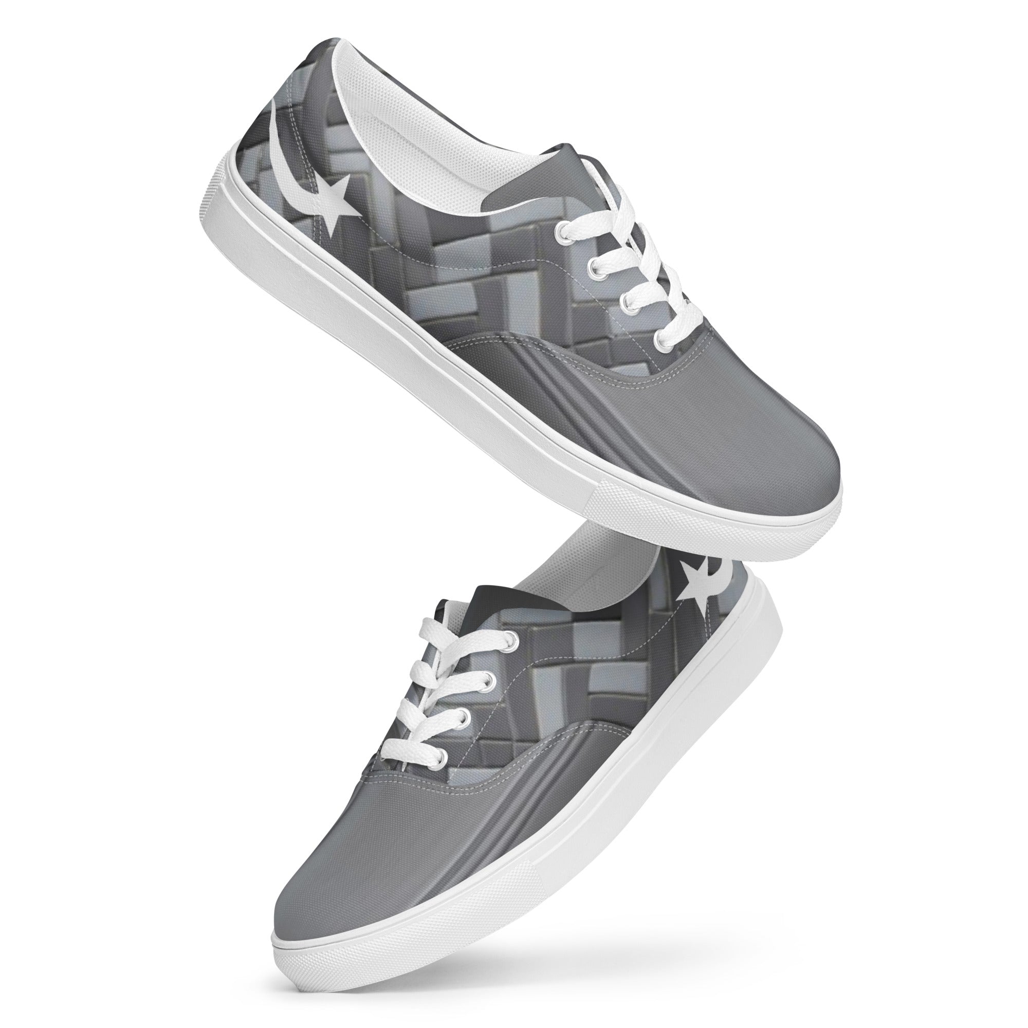 Daws grey pattern Men’s lace-up canvas shoes