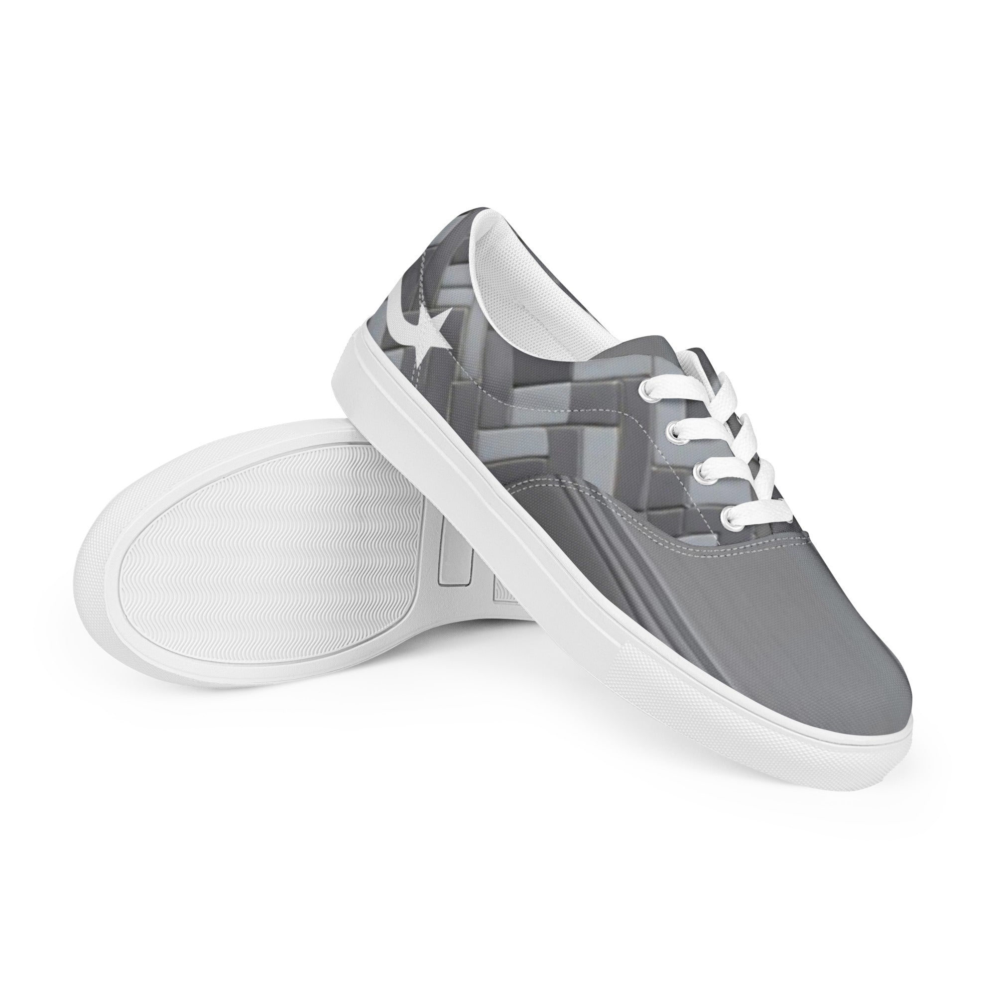 Daws grey pattern Men’s lace-up canvas shoes