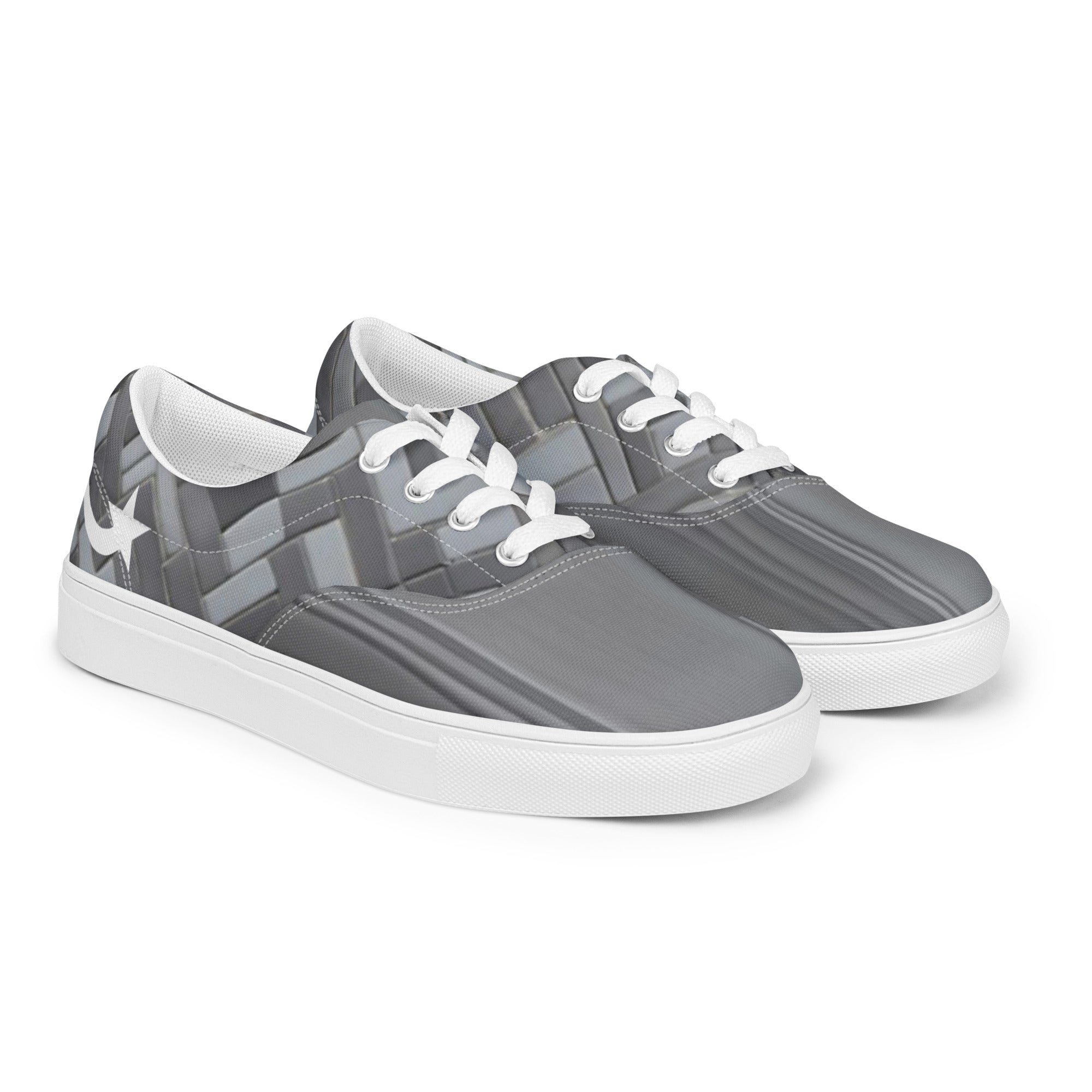 Daws grey pattern Men’s lace-up canvas shoes