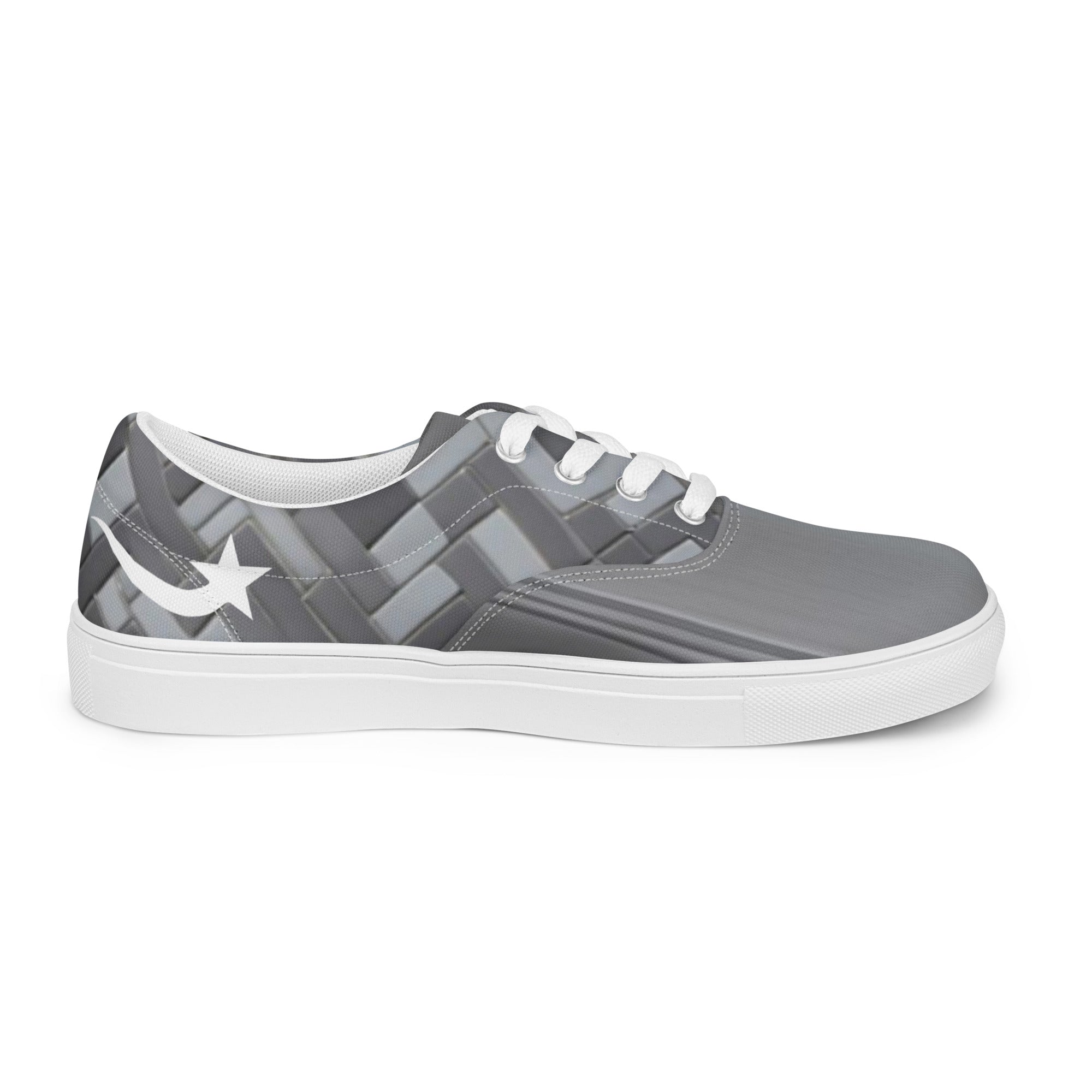 Daws grey pattern Men’s lace-up canvas shoes