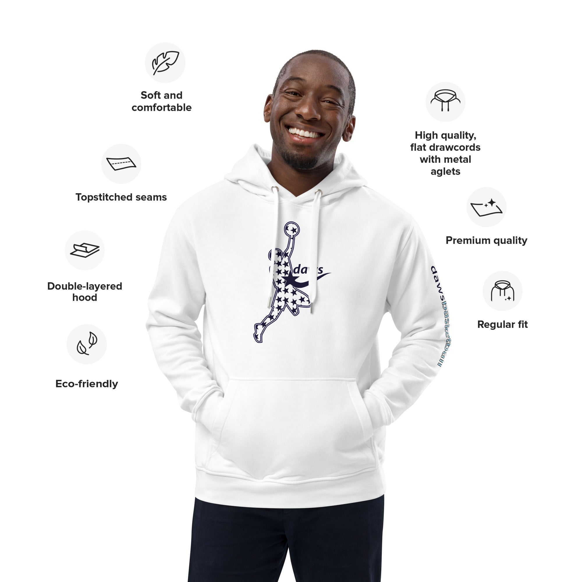 Daws Basketball star jump shot Premium eco hoodie