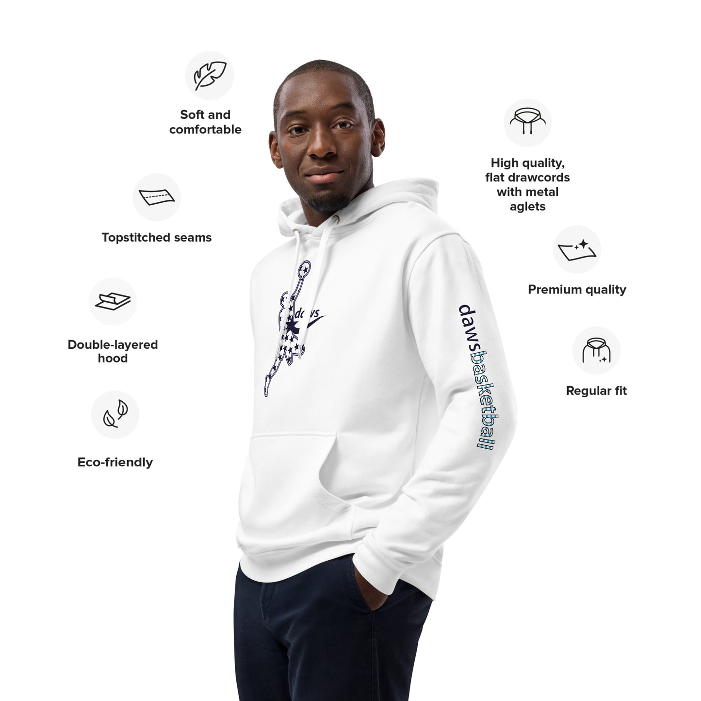 Daws Basketball star jump shot Premium eco hoodie