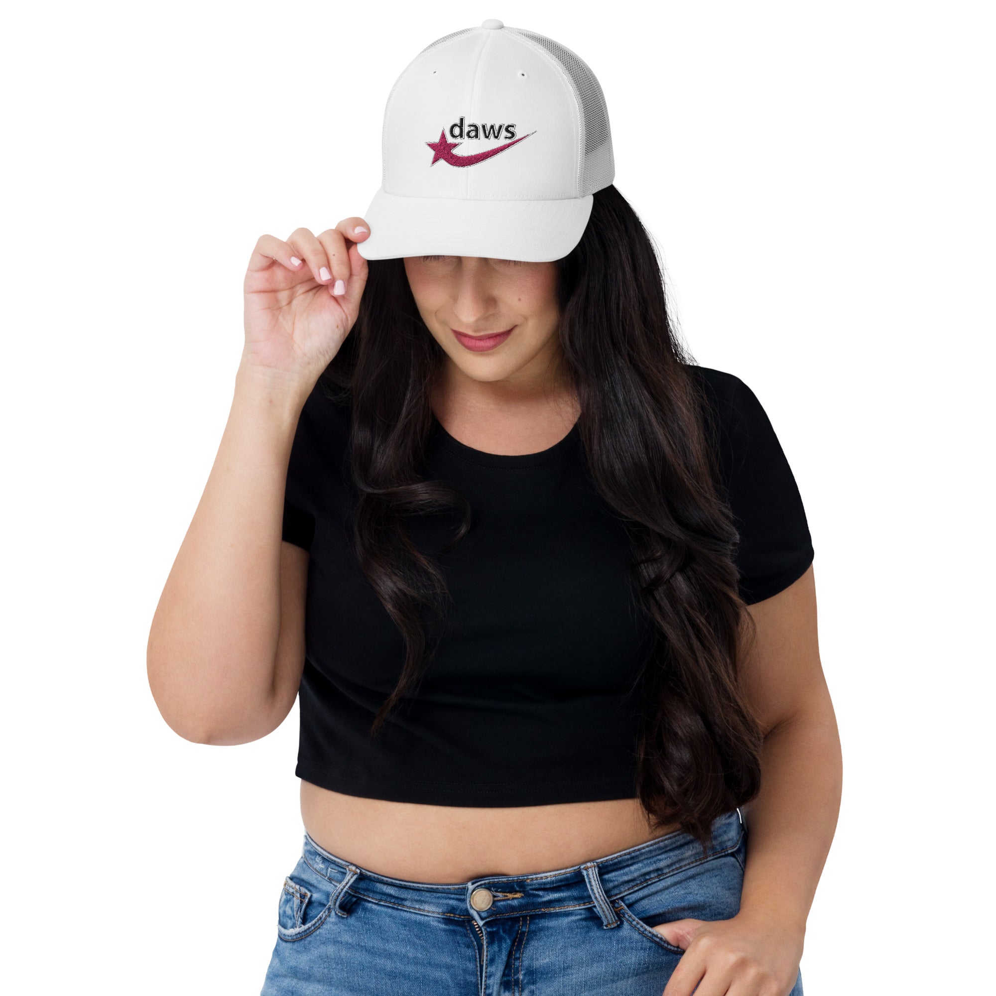 Daws pink logo white Trucker Cap