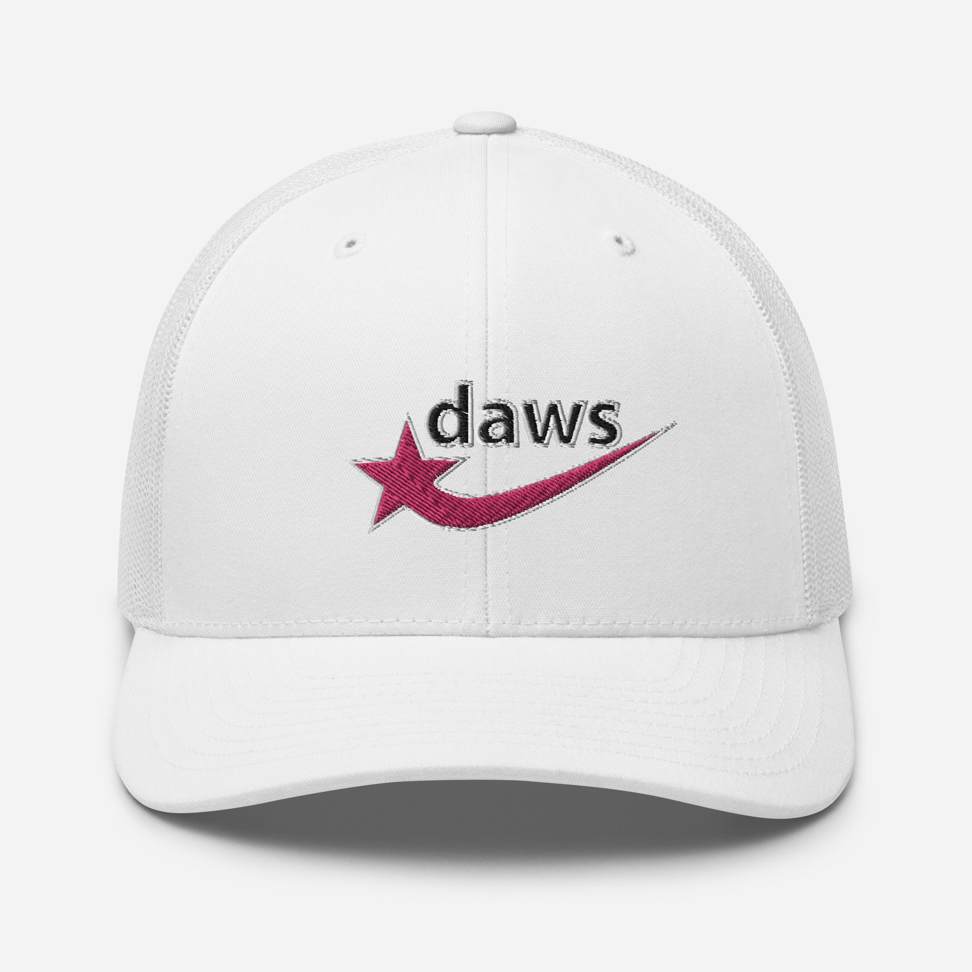 Daws pink logo white Trucker Cap