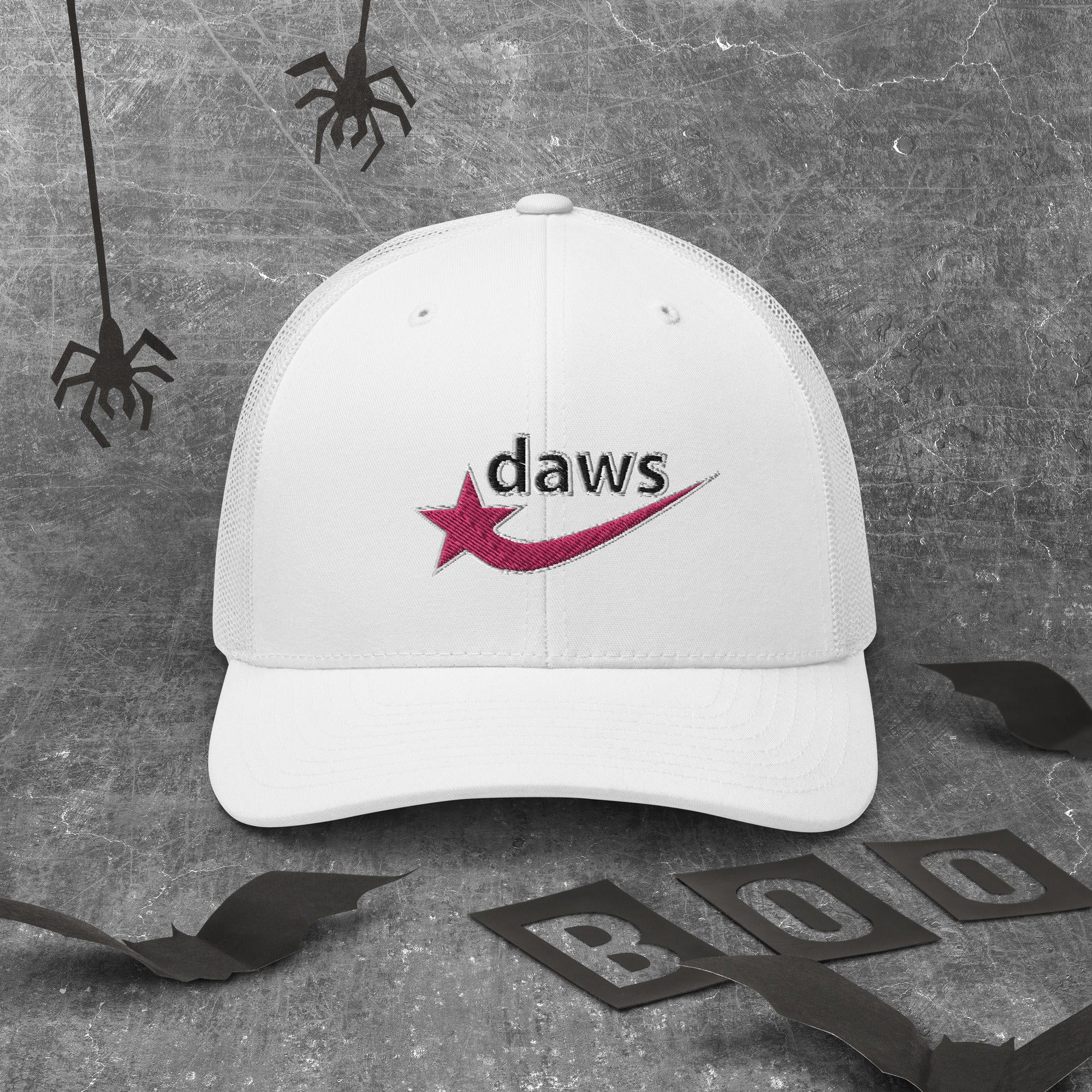 Daws pink logo white Trucker Cap