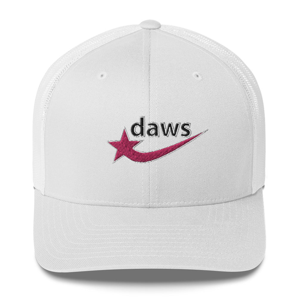 Daws pink logo white Trucker Cap