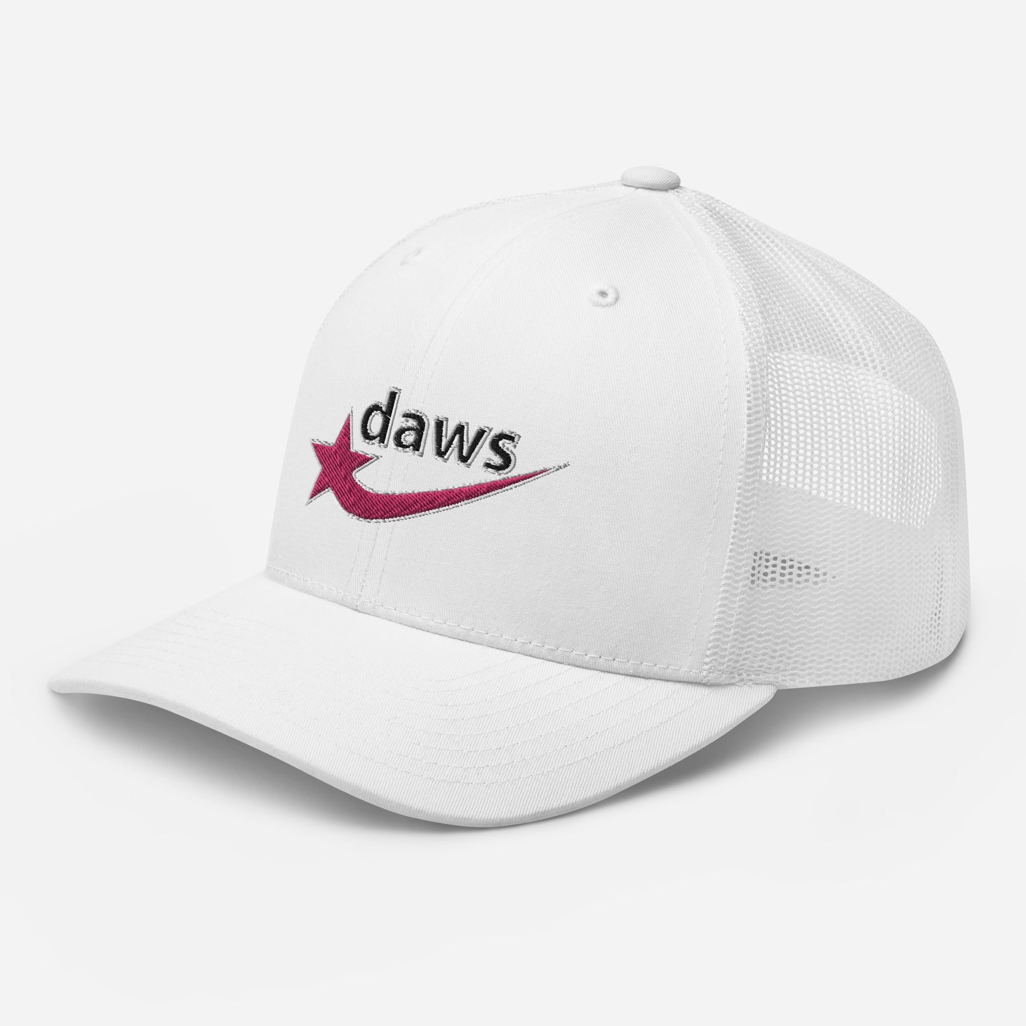 Daws pink logo white Trucker Cap