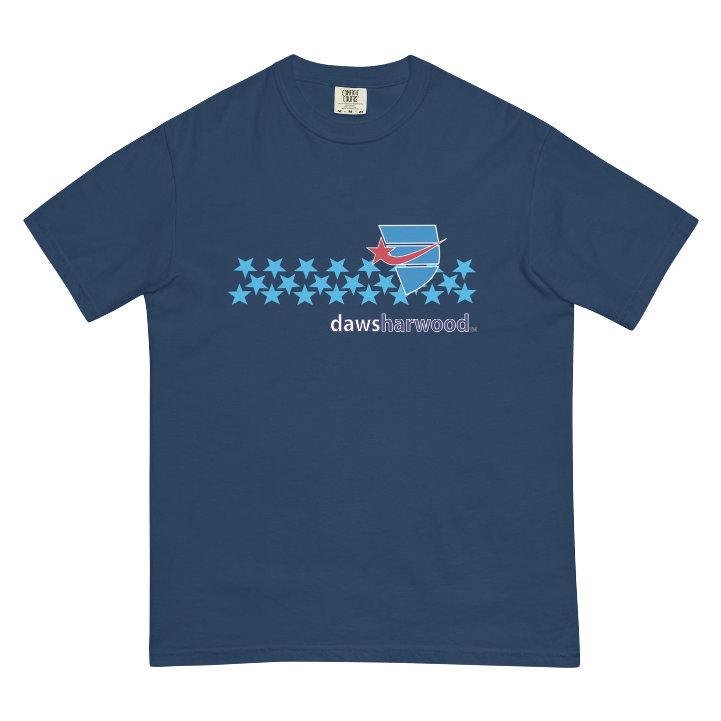 Daws logo star accent Unisex garment-dyed heavyweight t-shirt