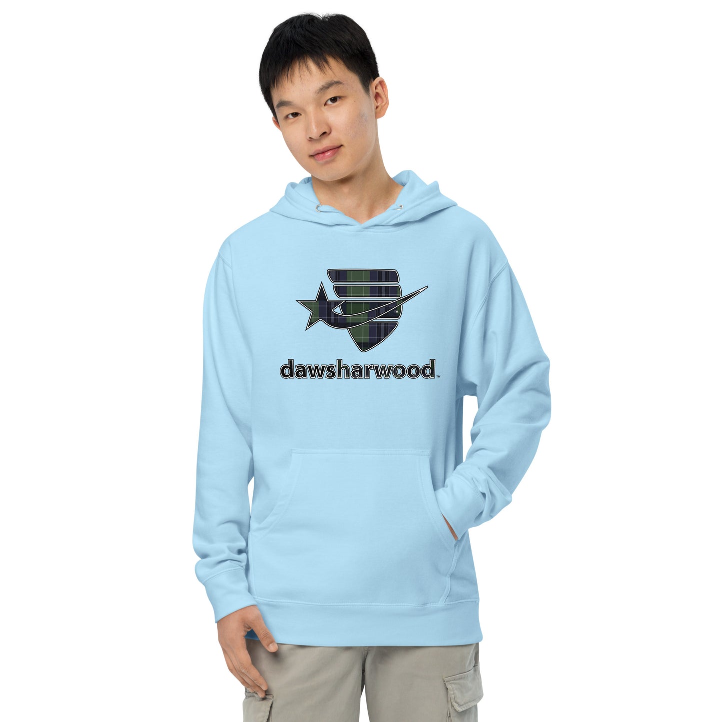 Daws Harwood plaid sheild Unisex midweight hoodie