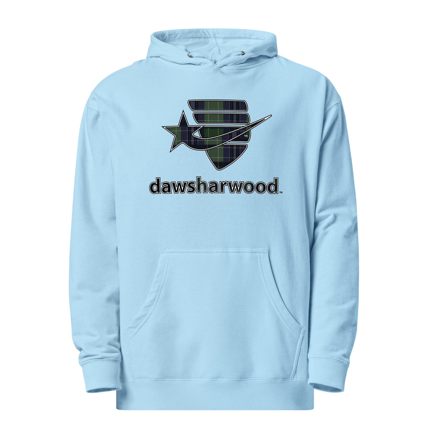 Daws Harwood plaid sheild Unisex midweight hoodie