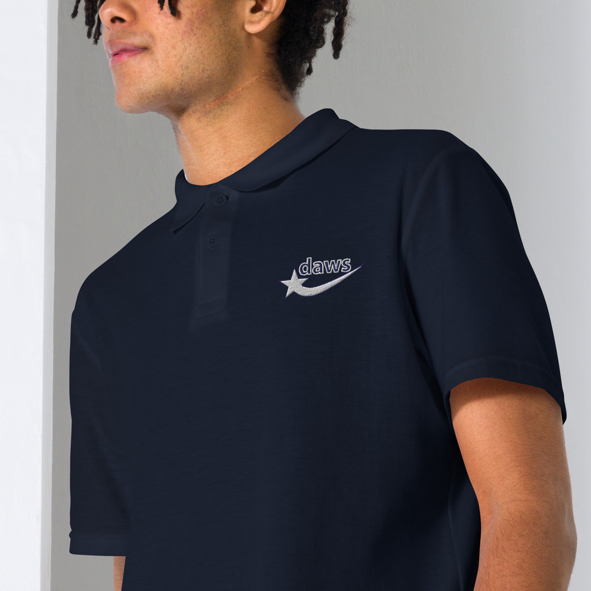 Daws embroidery logo Unisex pique polo shirt