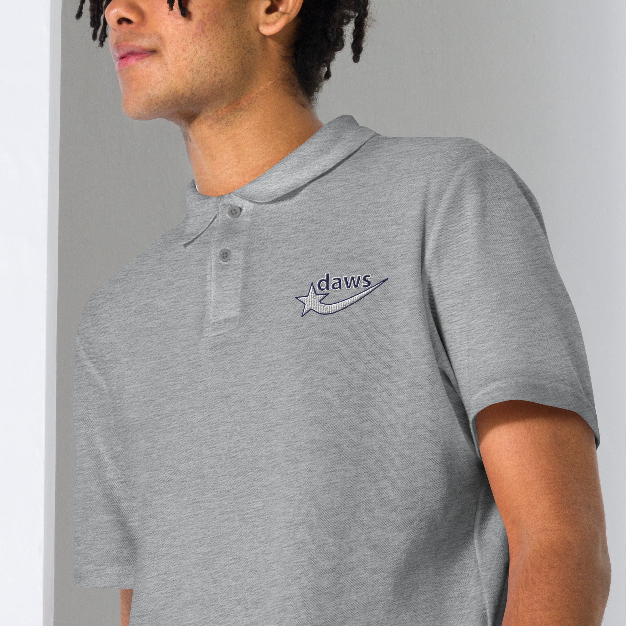 Daws embroidery logo Unisex pique polo shirt