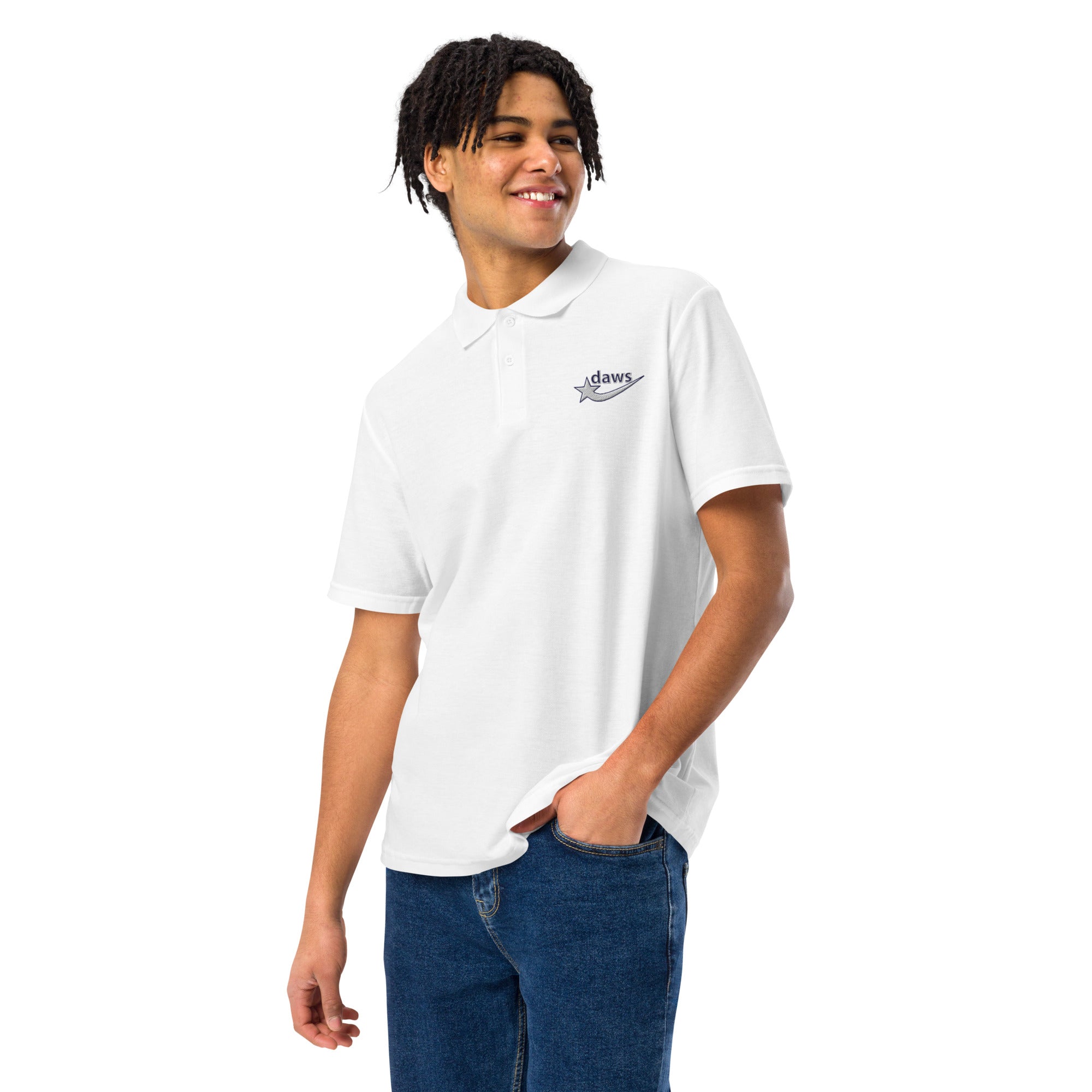 Daws embroidery logo Unisex pique polo shirt