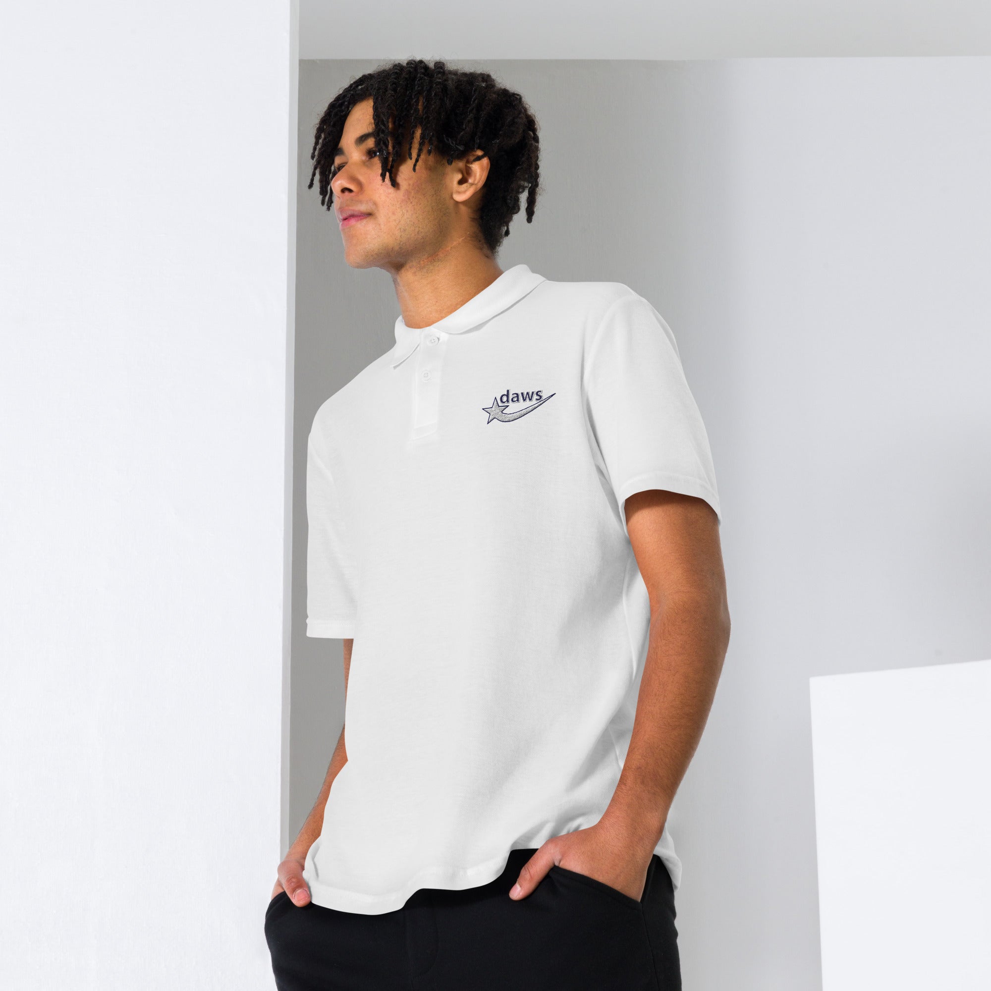 Daws embroidery logo Unisex pique polo shirt