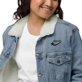 Daws Logo Unisex denim sherpa jacket