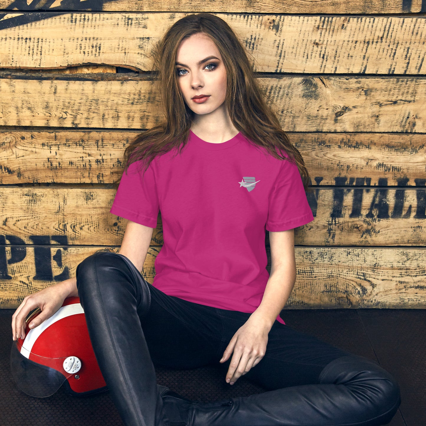 Daws embroidery logo pink Unisex t-shirt