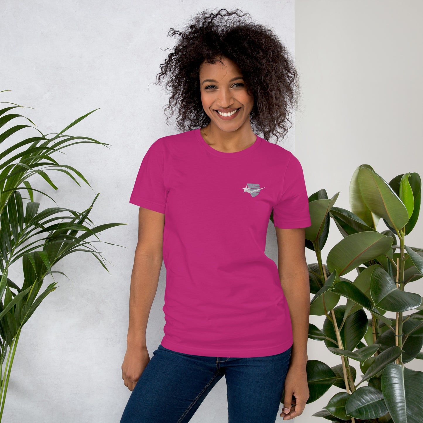 Daws embroidery logo pink Unisex t-shirt