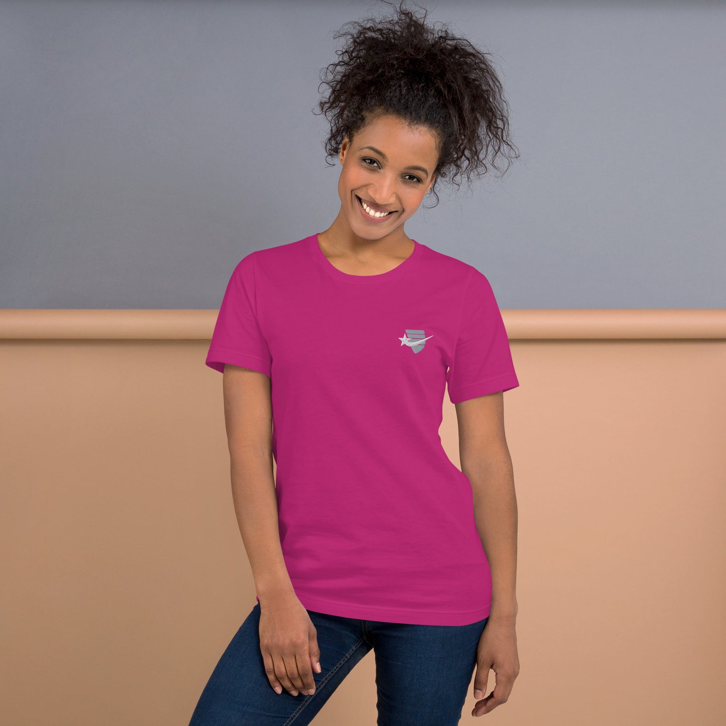 Daws embroidery logo pink Unisex t-shirt