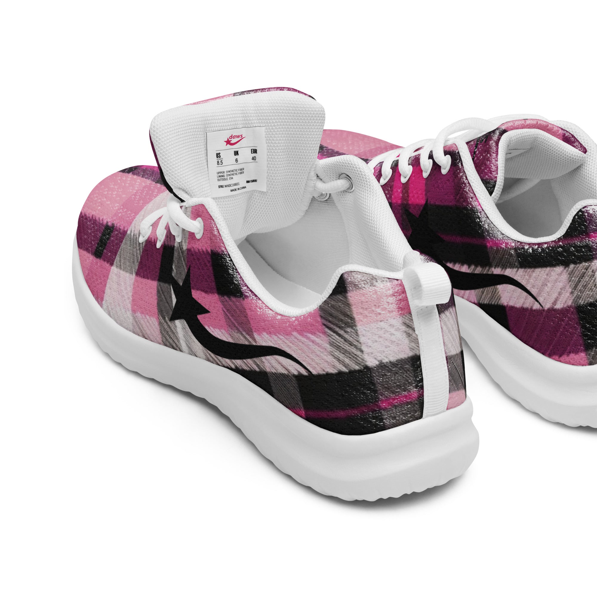 Daws pink plaid Women’s running shoes