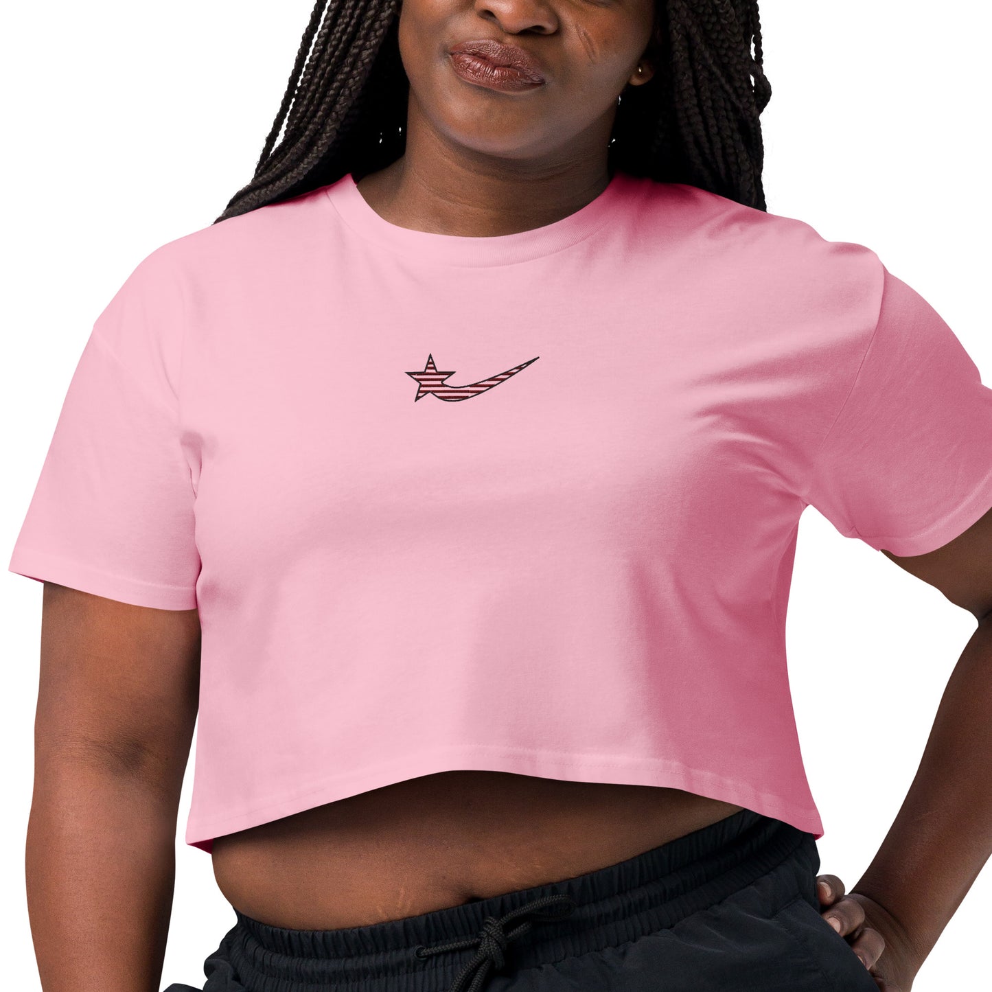 Daws Star Sripes embroidery Women’s crop top