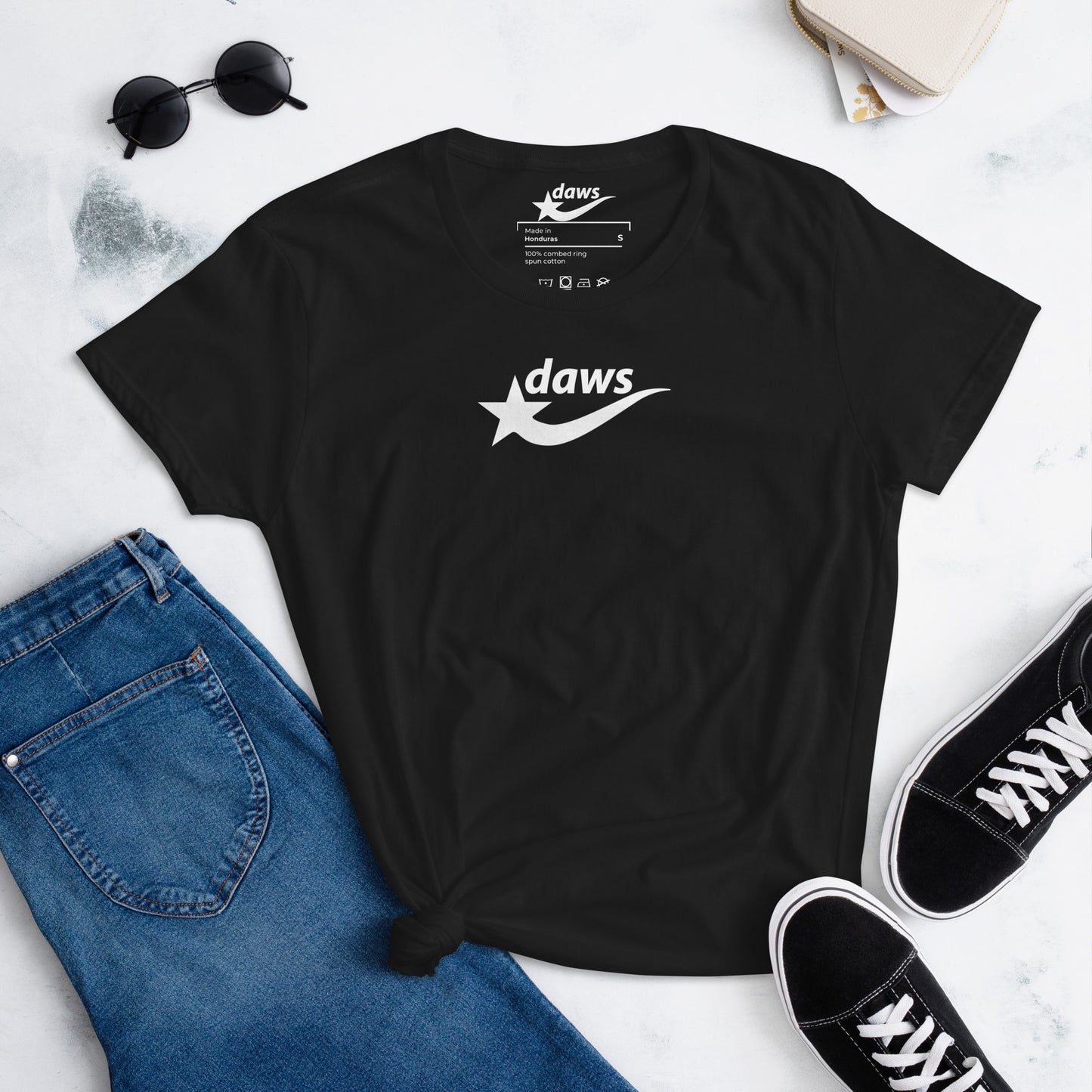 Daws logo black Women's cotton short sleeve t-shirt