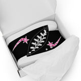 Daws star pink plaid Women’s high top canvas shoes