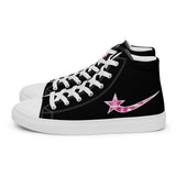 Daws star pink plaid Women’s high top canvas shoes